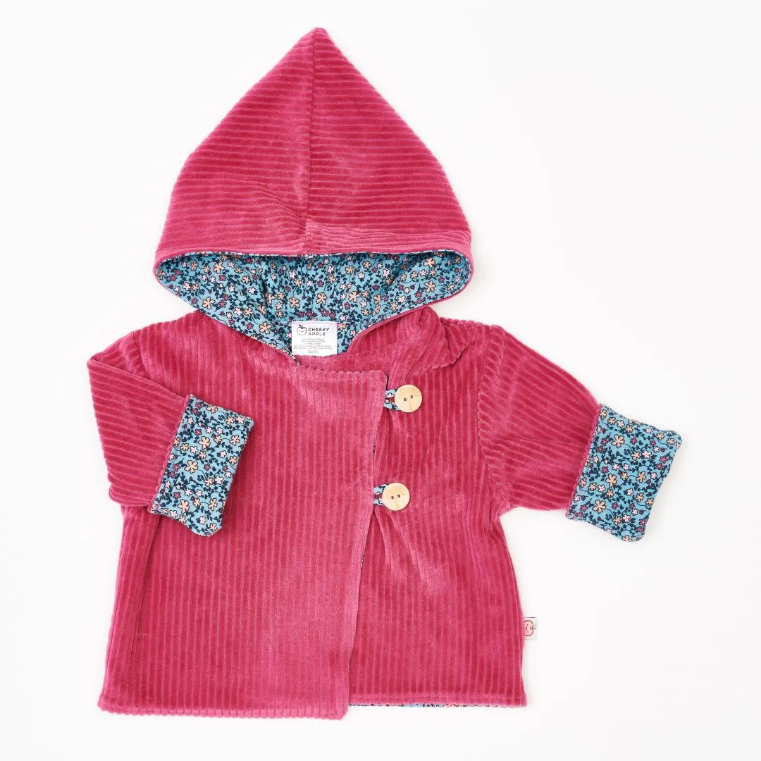 Organic reversible jacket "Cordnicki Elder | Missy Flower" - 98% organic cotton, 2% elastane