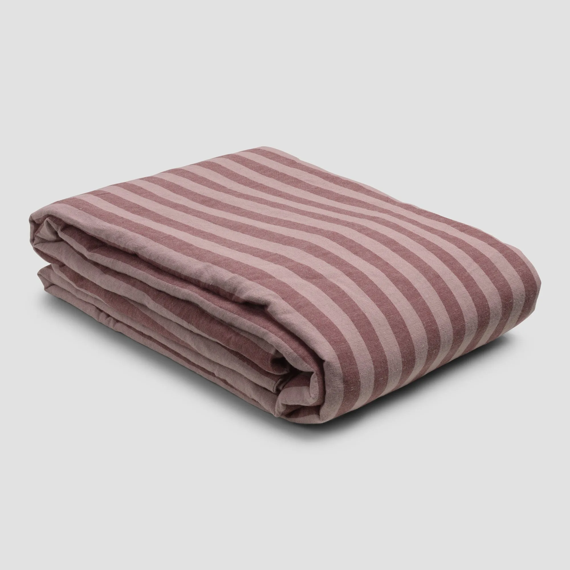 Plum Wine Amberley Stripe Linen Blend Duvet Cover