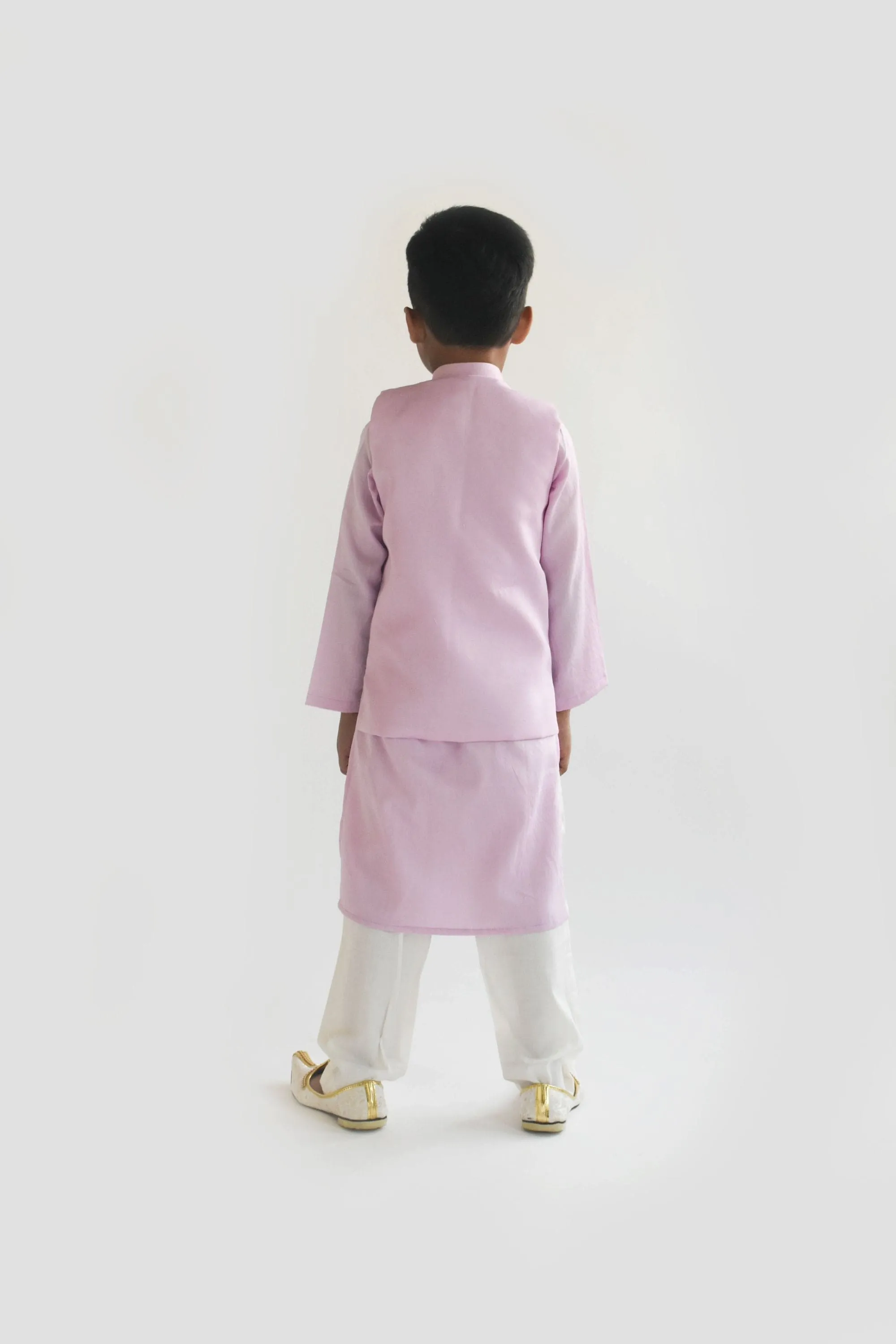 Pre Order: Lilac Embroidery Jacket with Kurta and Pant