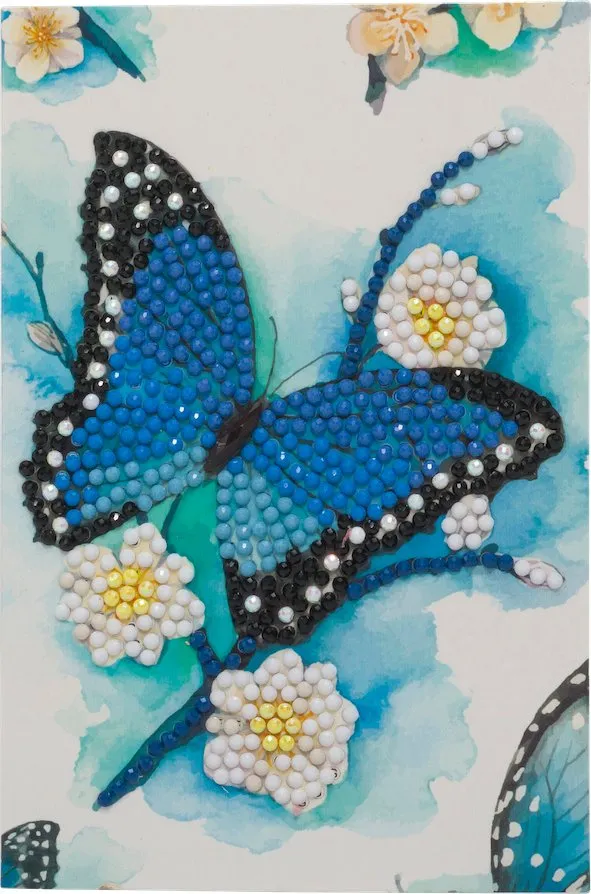 "Blue Butterfly" Crystal Art Card 10x15cm