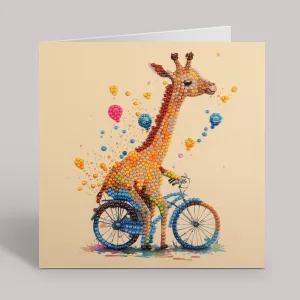 "Cute Baby Giraffe" Crystal Art Card