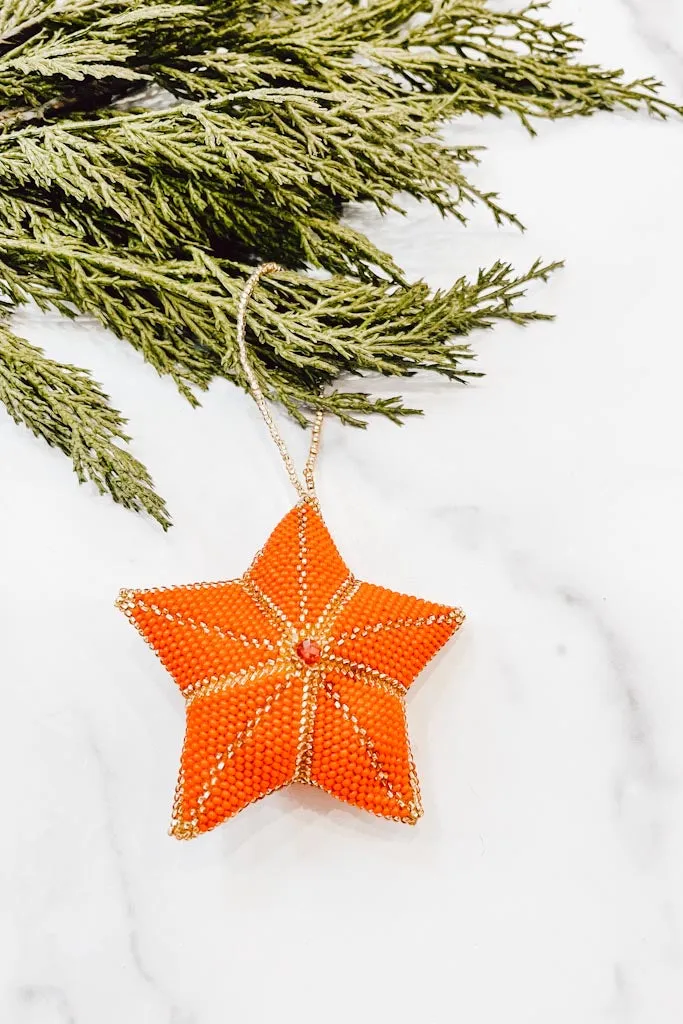 Red Stuffed Star Ornament