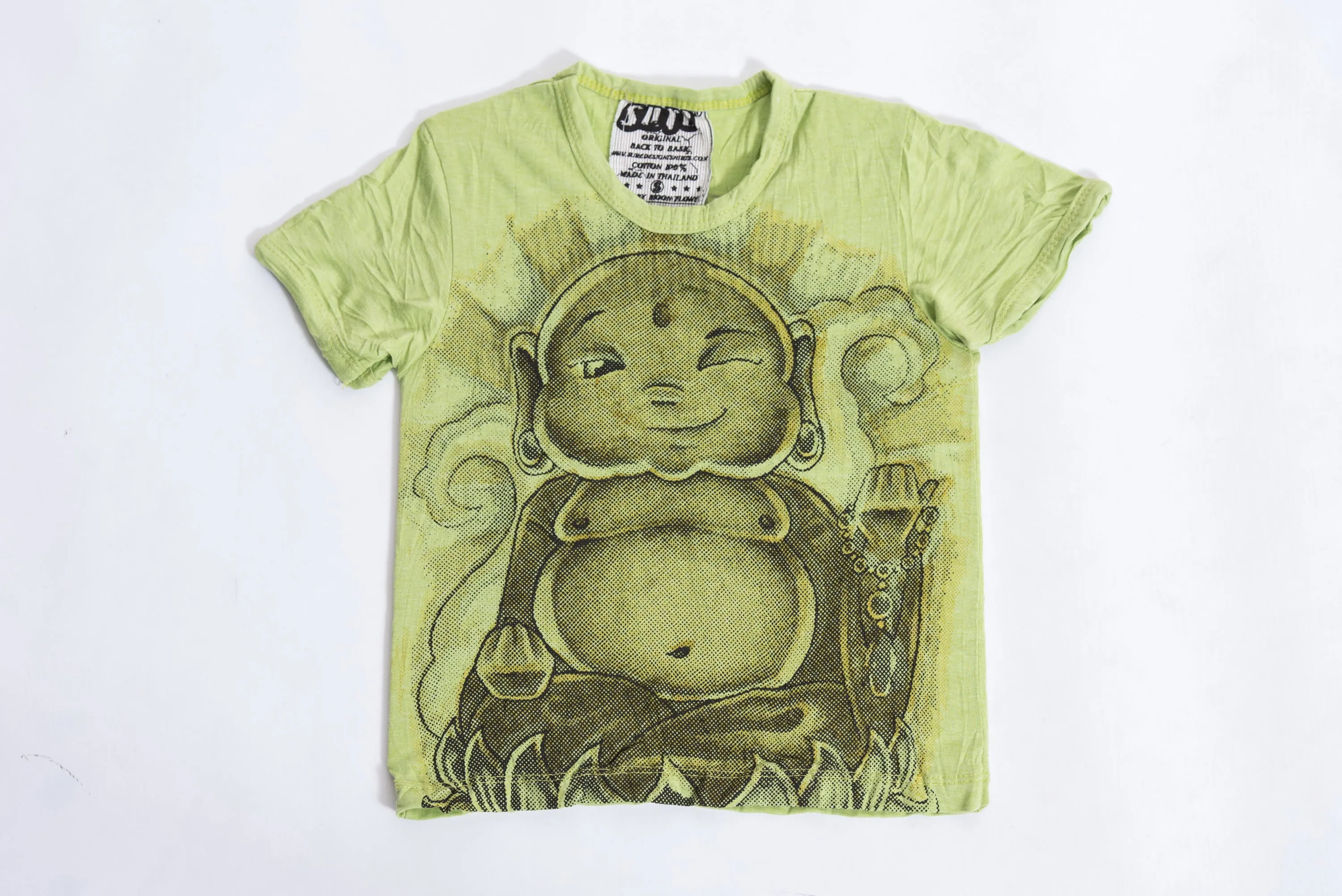 Sure Design Kids Baby Buddha T-Shirt Lime