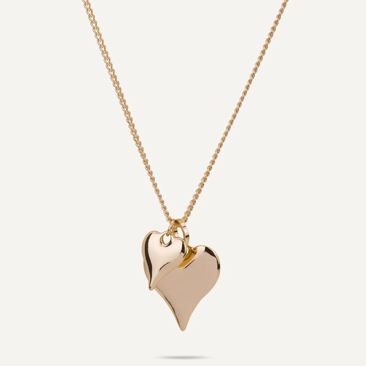 Sweetheart 2 Hearts Pendant Necklace In Gold-Tone