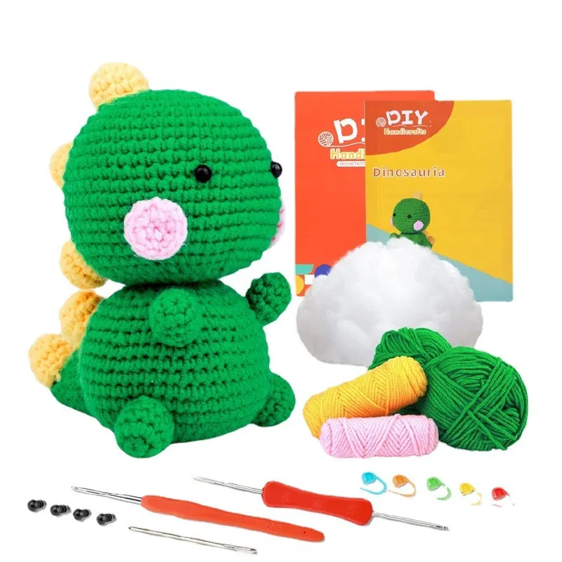 The Woobles Beginners Crochet Kit with Easy Peasy Yarn，Crochet Animal Kit, Knitting Kit with Yarn, Polyester Fiber