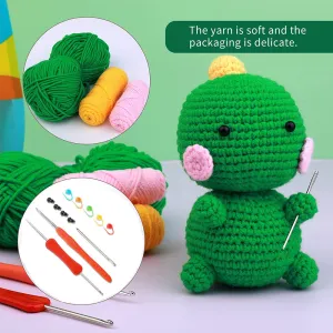 The Woobles Beginners Crochet Kit with Easy Peasy Yarn，Crochet Animal Kit, Knitting Kit with Yarn, Polyester Fiber