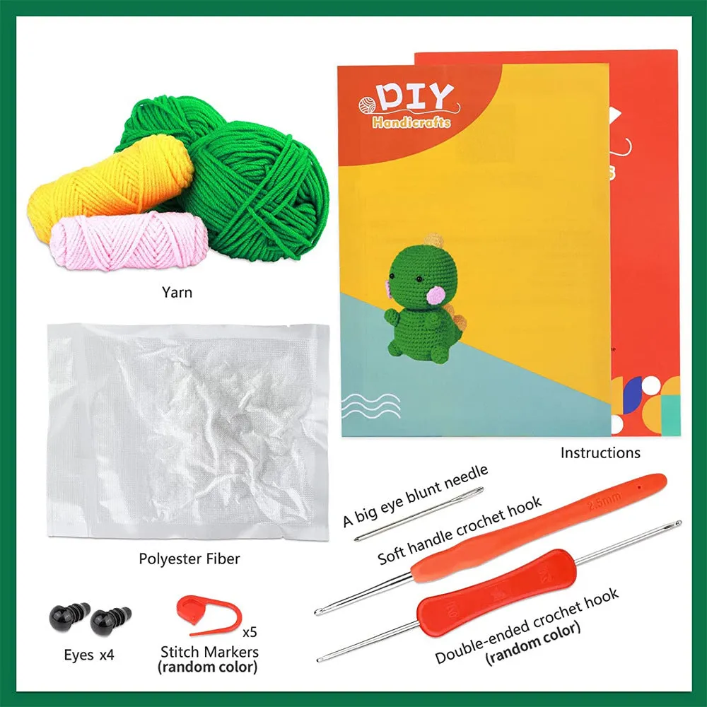 The Woobles Beginners Crochet Kit with Easy Peasy Yarn，Crochet Animal Kit, Knitting Kit with Yarn, Polyester Fiber