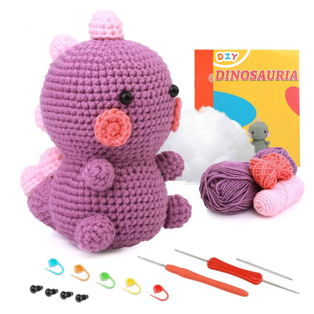 The Woobles Beginners Crochet Kit with Easy Peasy Yarn，Crochet Animal Kit, Knitting Kit with Yarn, Polyester Fiber