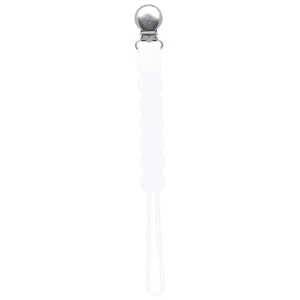 Three Little Tots - Waverly White All Silicone Modern Pacifier Clip