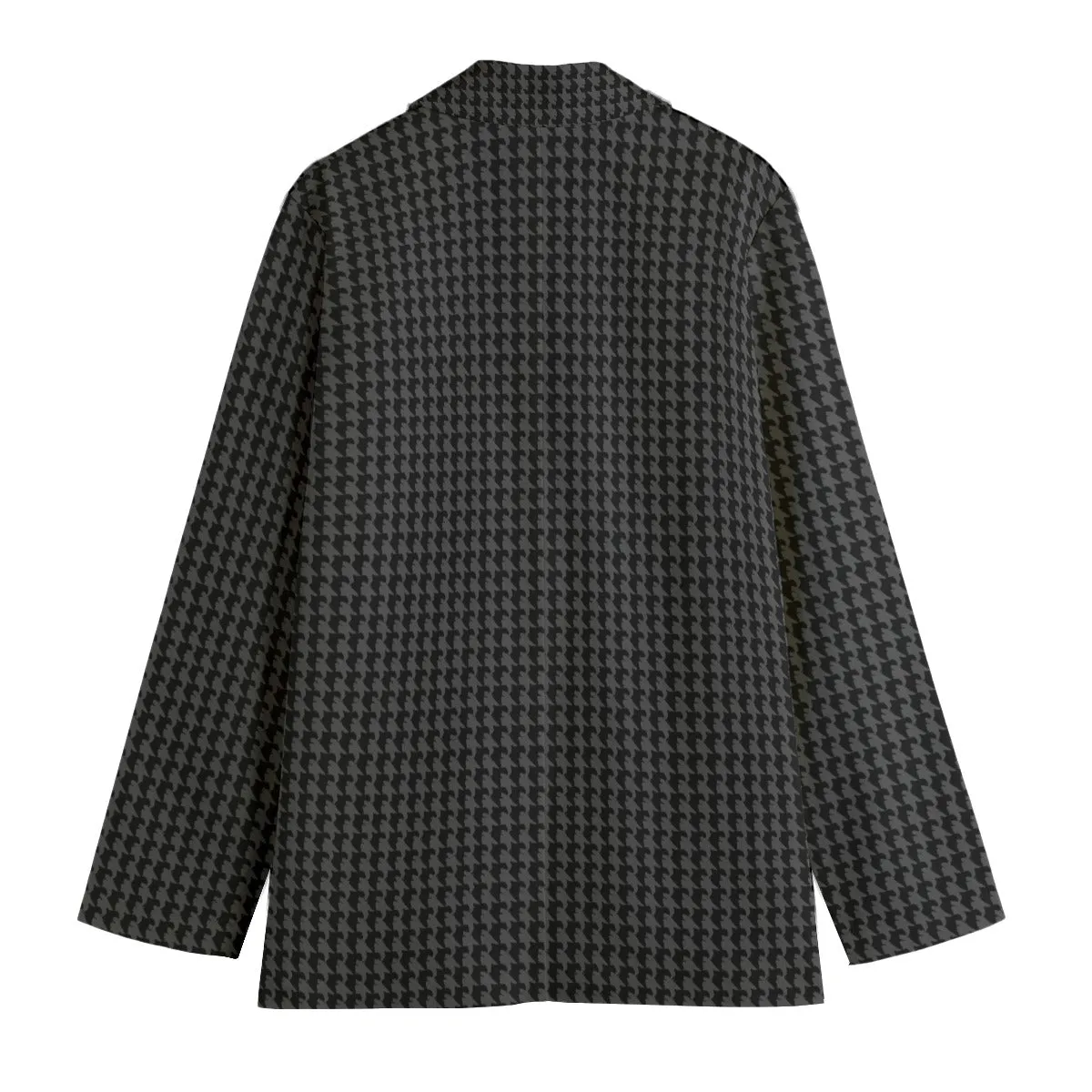 Vampire Art 100% Cotton Retro Houndstooth in Black Women's Leisure Blazer | 245GSM Cotton